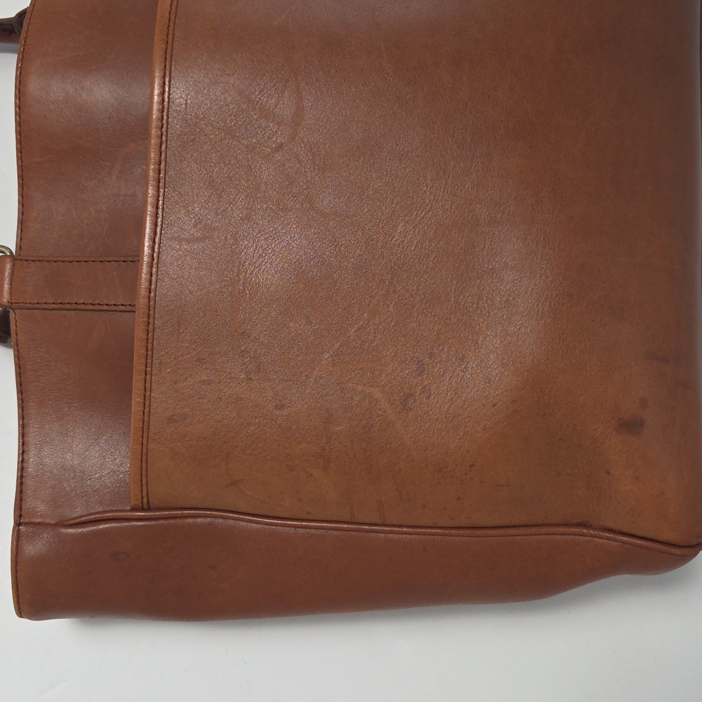 Vintage Eddie Bauer Brown Leather Tote Bag - Picture 4 of 16
